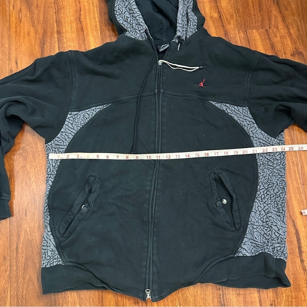 Nike Air Jordan Retro 3 Shoe Black Cement Print Jacket Vintage Size Large - Picture 8 of 10